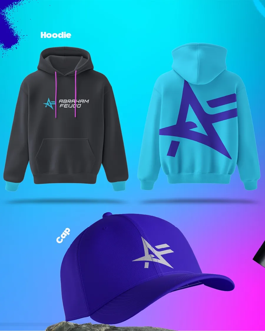 Hoodie y gorra · identidad de Abraham Feijó
